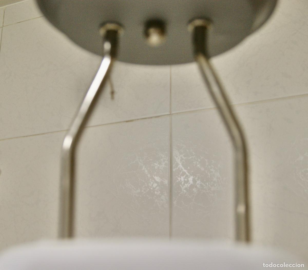 Vintage: L&aacute;mpara de techo gris cromo blanco y cristal - Foto 12