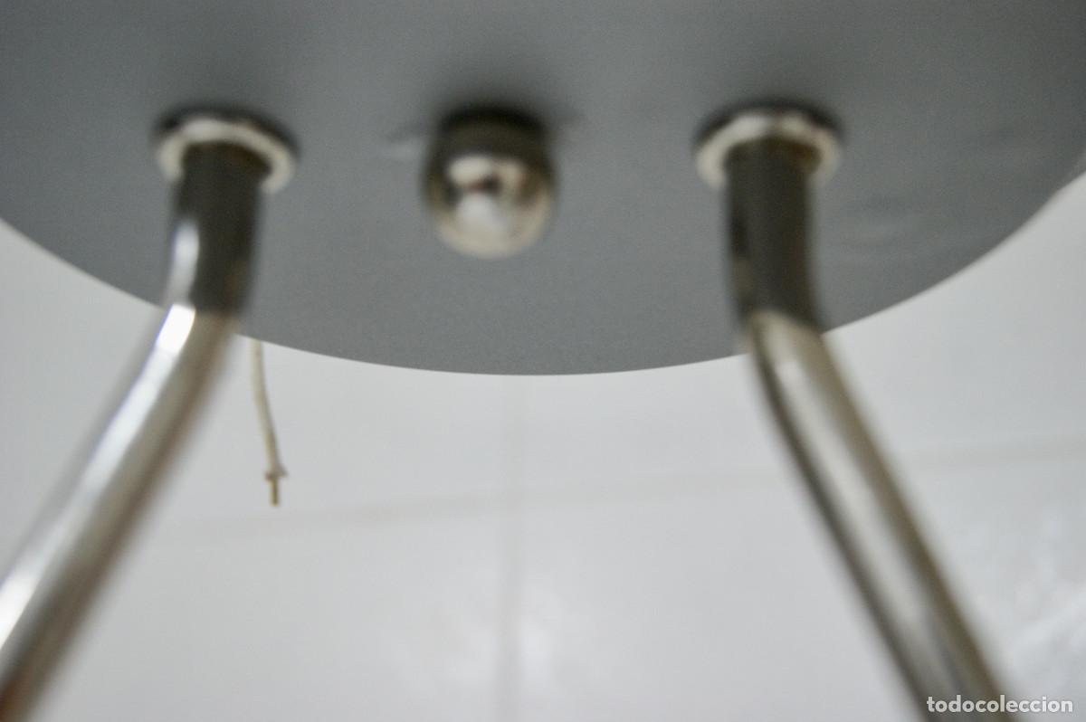 Vintage: L&aacute;mpara de techo gris cromo blanco y cristal - Foto 14