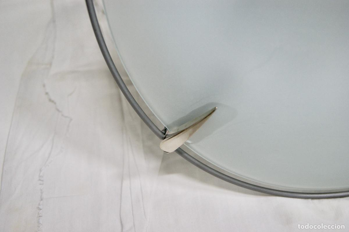 Vintage: aplique/plaf&oacute;n gris cromo blanco y cristal - Foto 4
