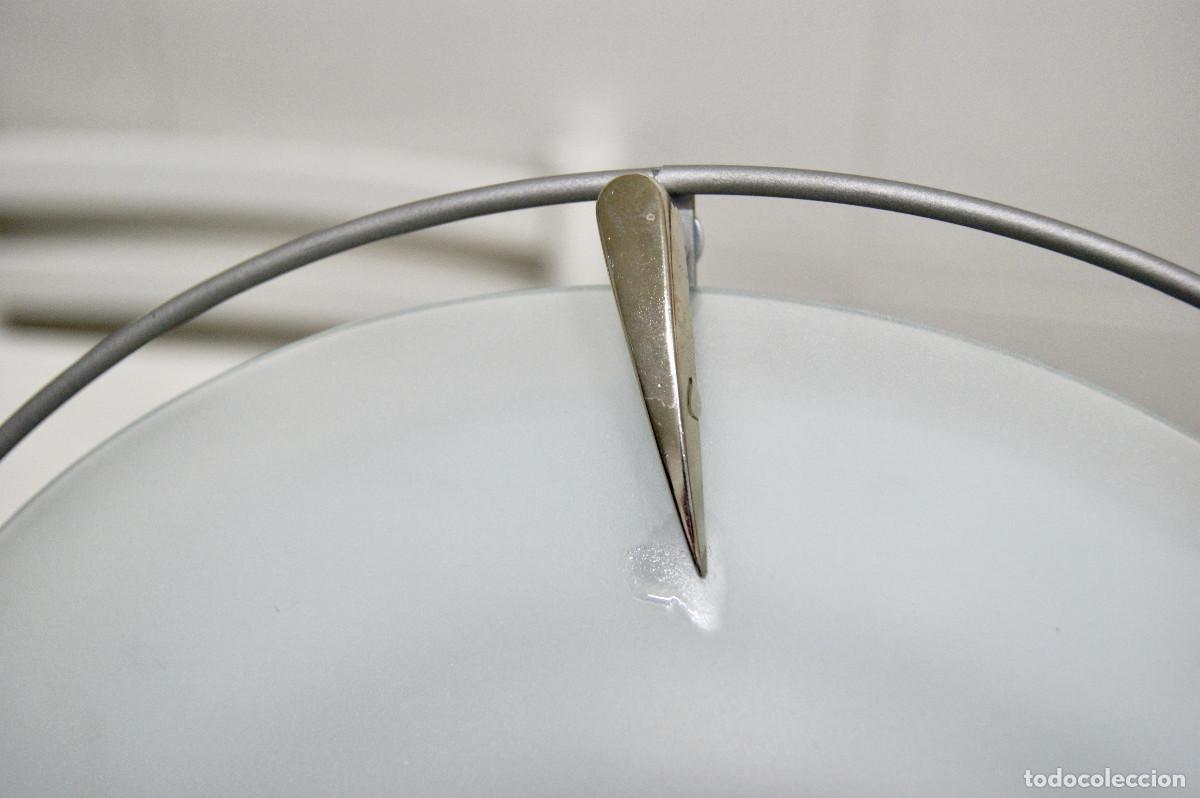 Vintage: aplique/plaf&oacute;n gris cromo blanco y cristal - Foto 5