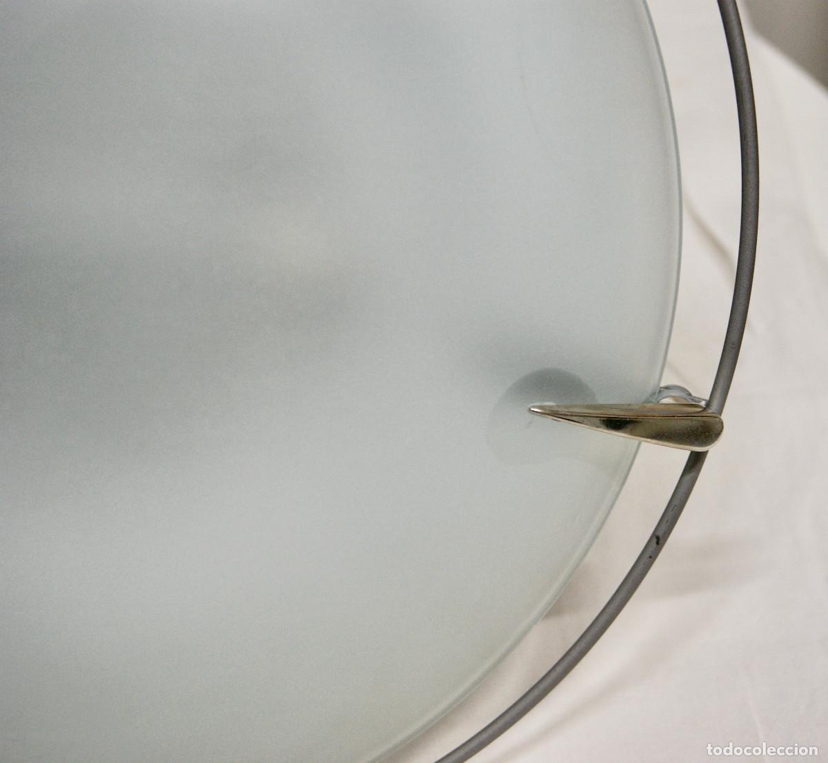 Vintage: aplique/plaf&oacute;n gris cromo blanco y cristal - Foto 6