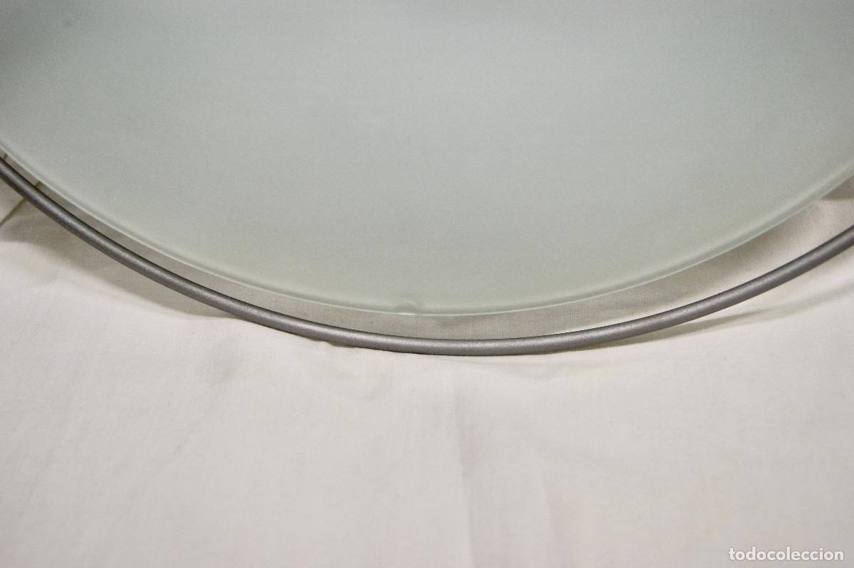 Vintage: aplique/plaf&oacute;n gris cromo blanco y cristal - Foto 9