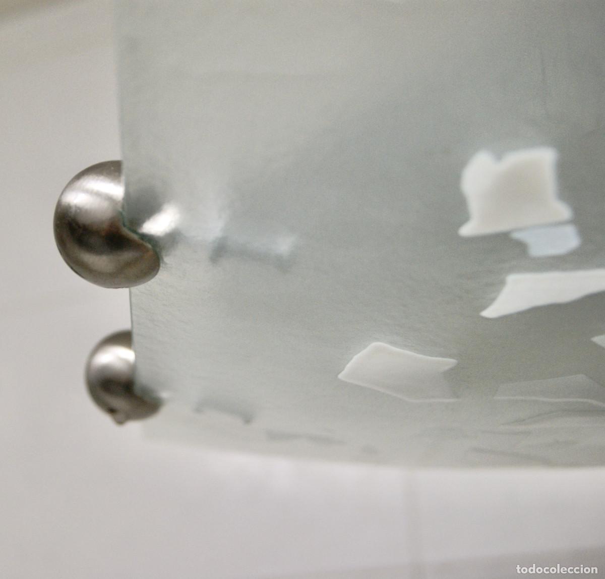Vintage: L&aacute;mpara de techo n&iacute;quel blanco y cristal - Foto 7