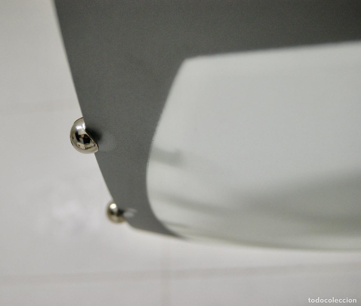 Vintage: L&aacute;mpara de techo gris, cromo, blanco y cristal - Foto 7