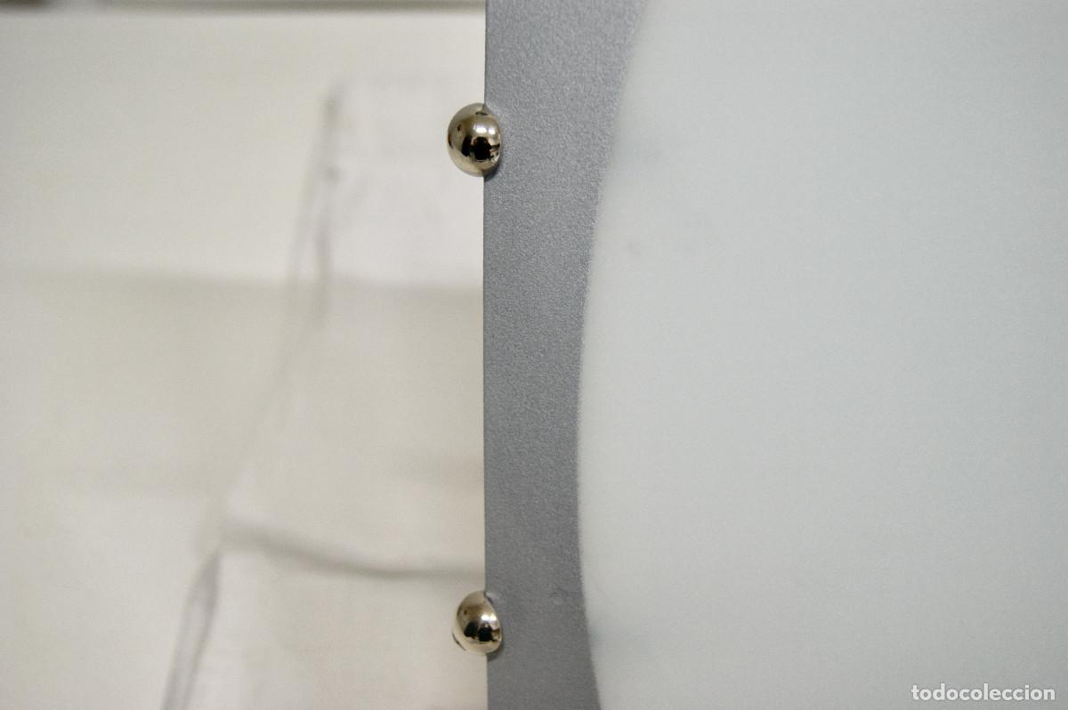 Vintage: aplique/plaf&oacute;n cromo, gris, blanco y cristal - Foto 4