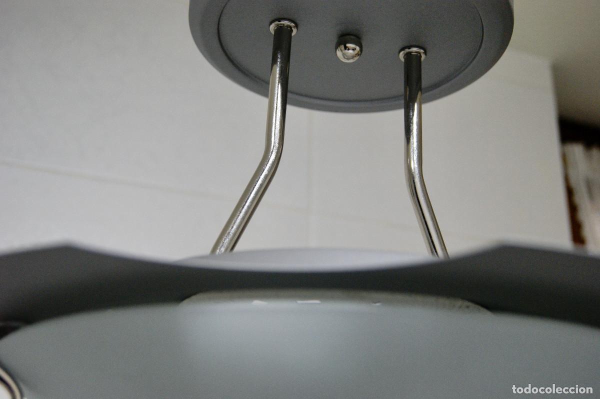 Vintage: L&aacute;mpara de techo, gris, cromo blanco y cristal - Foto 10