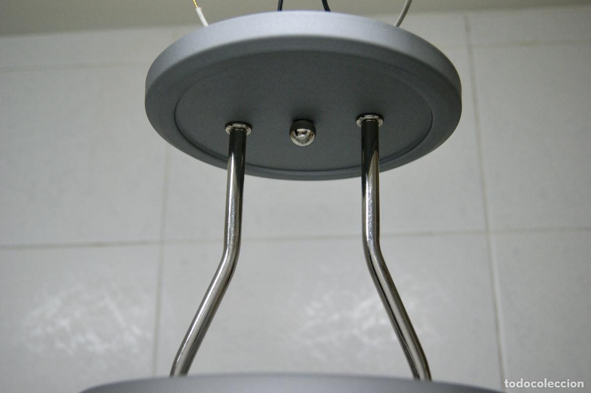 Vintage: L&aacute;mpara de techo, gris, cromo blanco y cristal - Foto 13