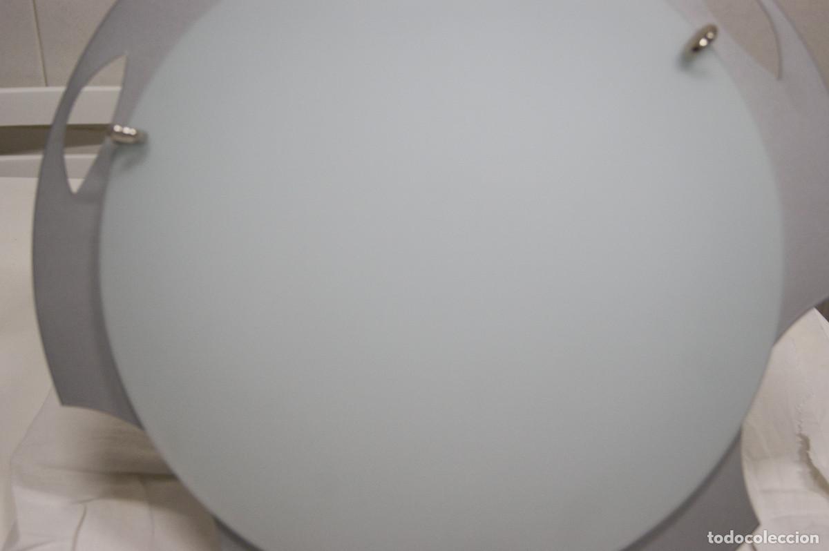 Vintage: aplique/plaf&oacute;n gris, cromo, blanco y cristal - Foto 10