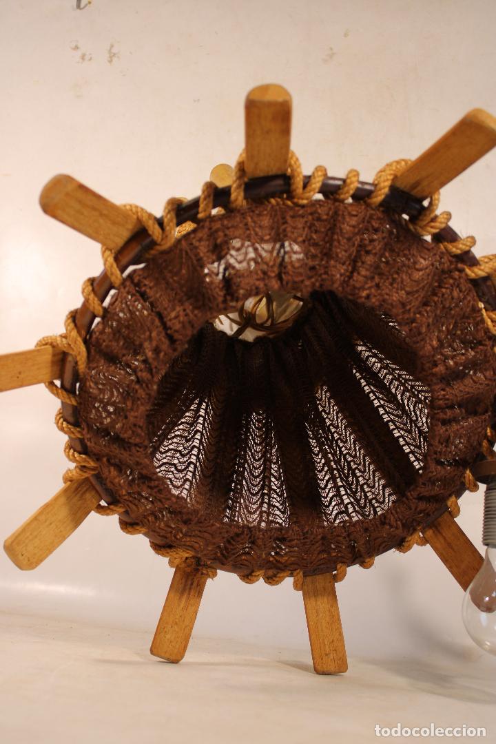 Vintage: lampara de techo de mimbre y rattan - Foto 2