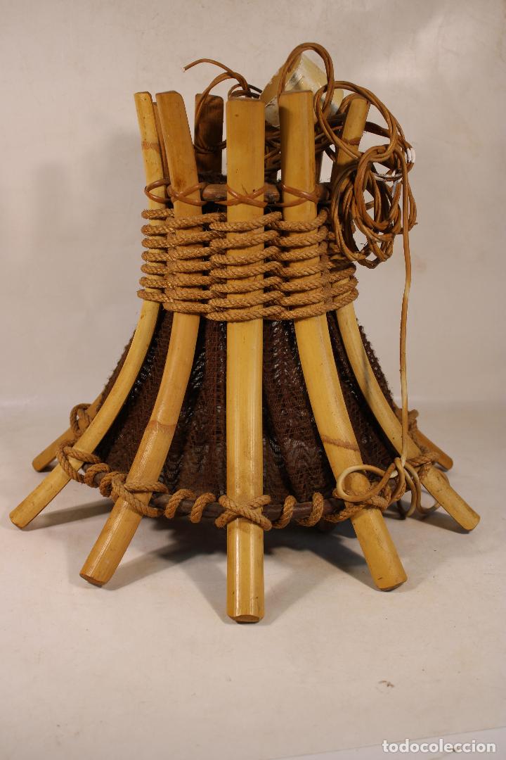 Vintage: lampara de techo de mimbre y rattan - Foto 5