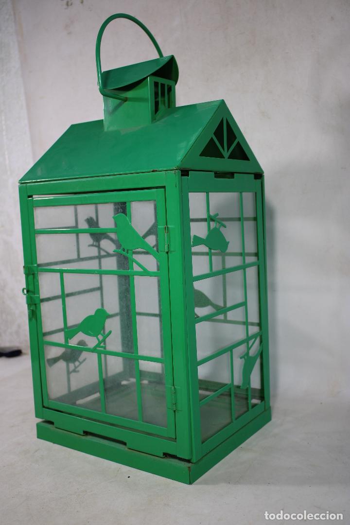 Vintage: farol pajaritos de metal - Foto 4