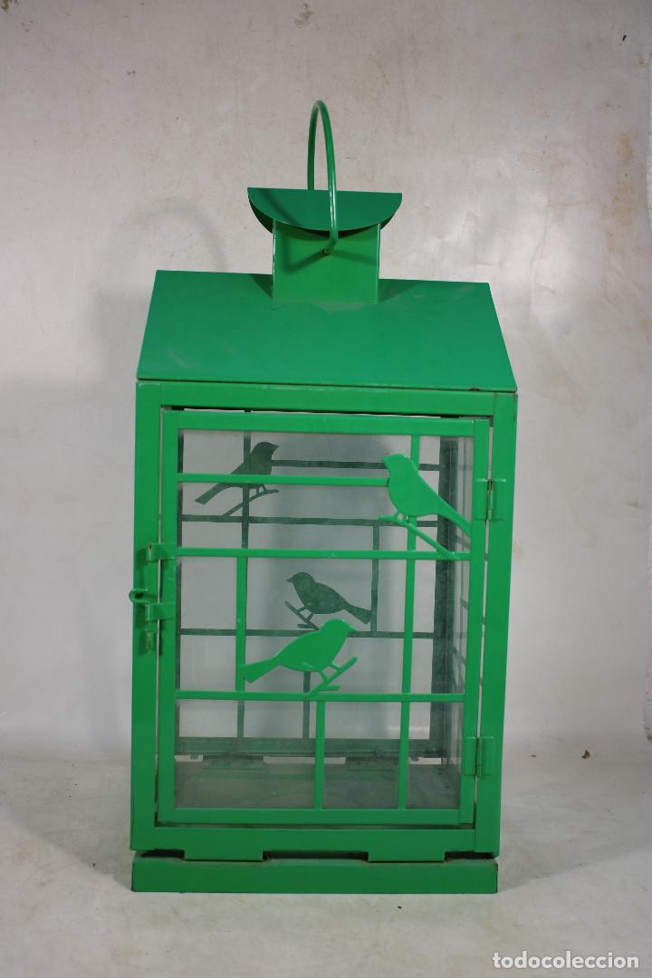 Vintage: farol pajaritos de metal - Foto 5