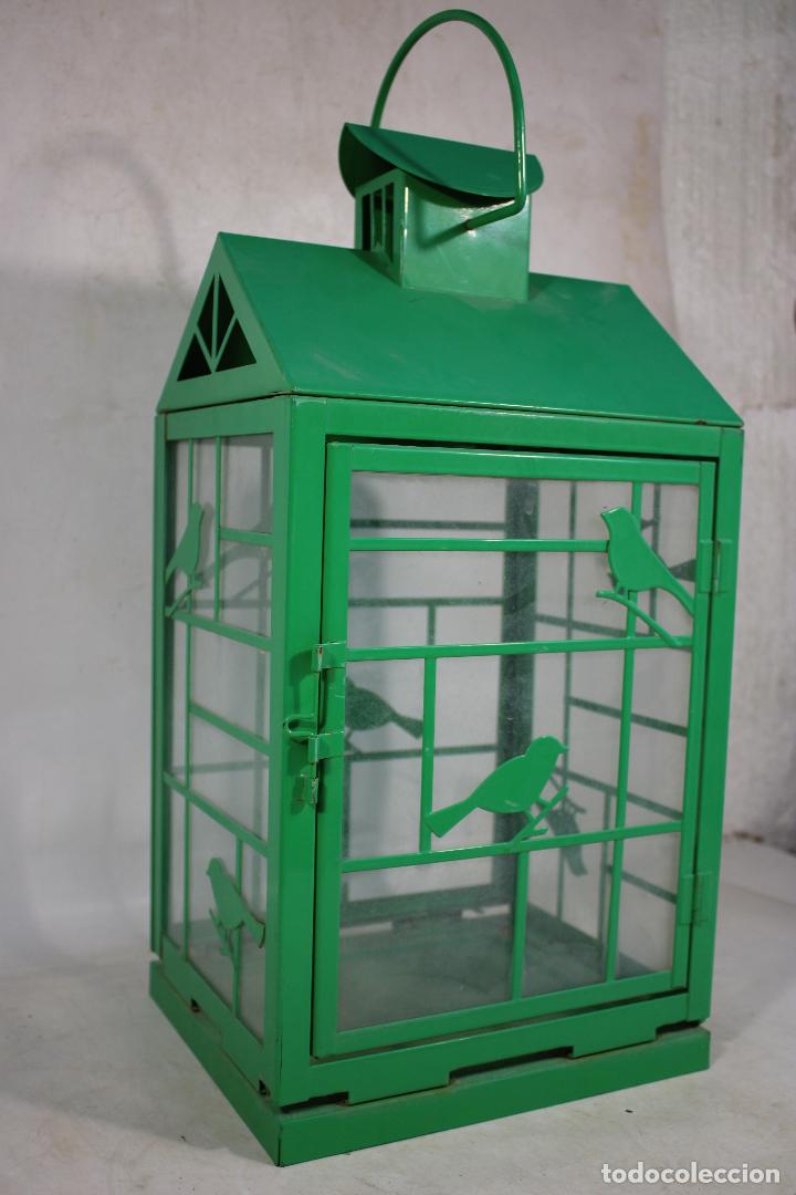 Vintage: farol pajaritos de metal - Foto 1