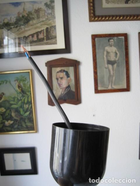 Vintage: L&Aacute;MPARA DE CRISTAL Y MADERA - A&Ntilde;OS 60 - Foto 8