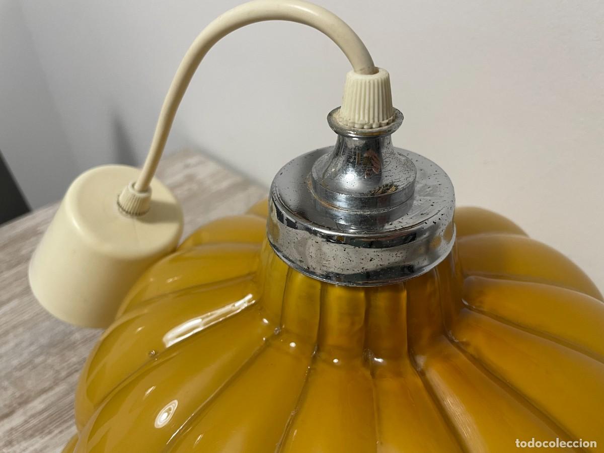 Vintage: LAMPARA TECHO OPALINA COLOR AMARILLO-MOSTAZA - Foto 5