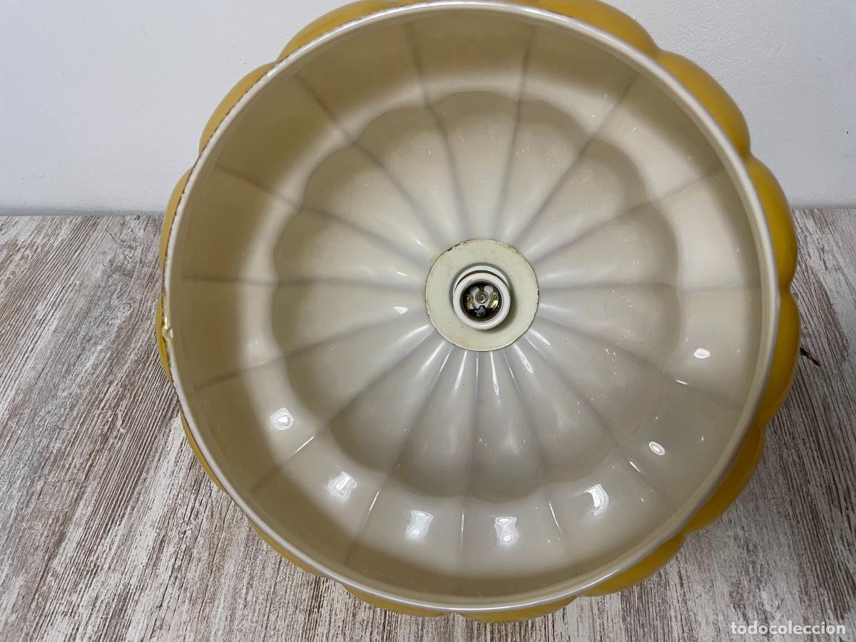 Vintage: LAMPARA TECHO OPALINA COLOR AMARILLO-MOSTAZA - Foto 7