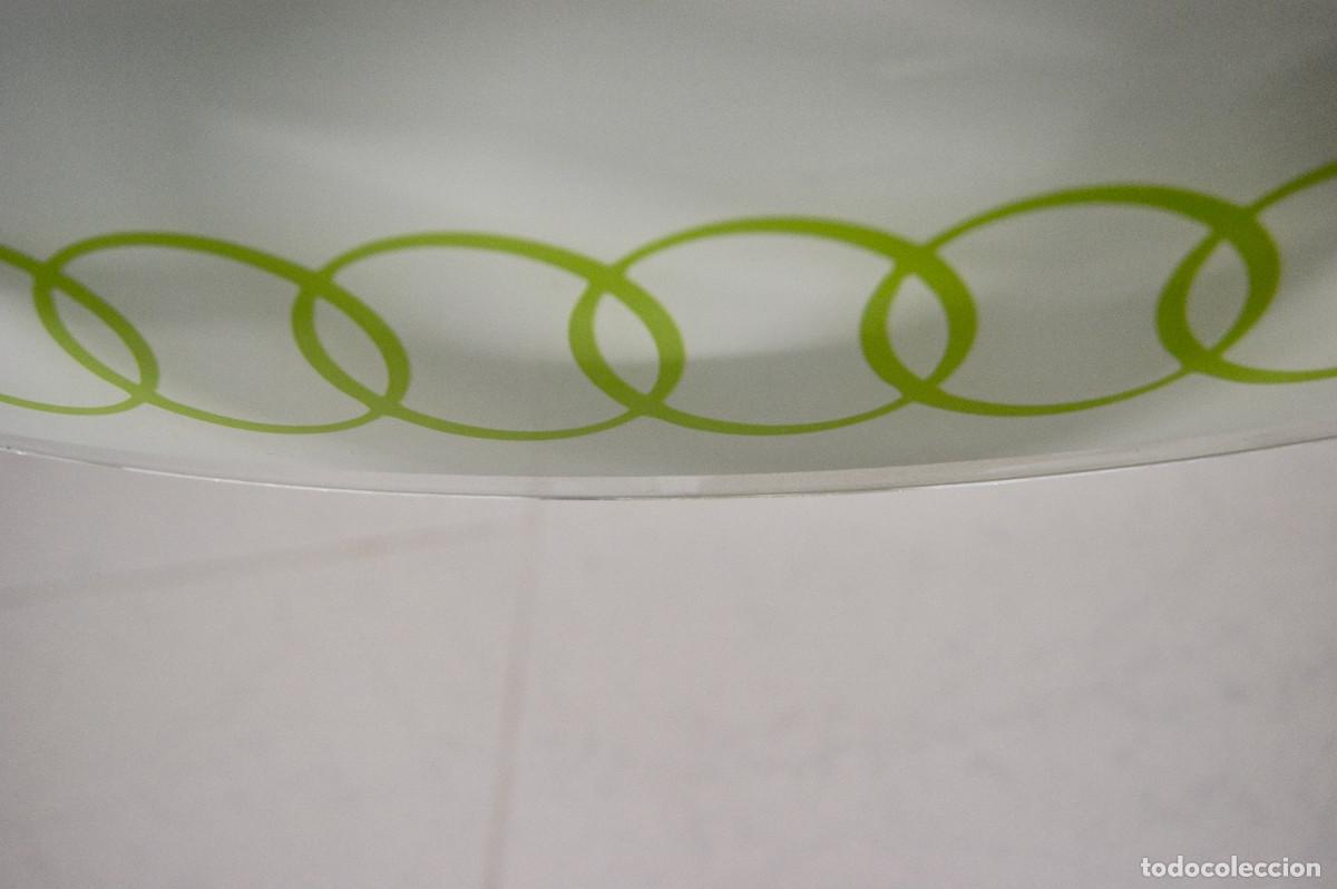 Vintage: L&aacute;mpara de techo verde, cromo, blanco y cristal - Foto 11