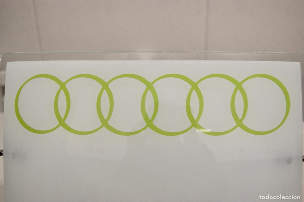 Vintage: aplique/plaf&oacute;n cromo, blanco, verde y cristal - Foto 6