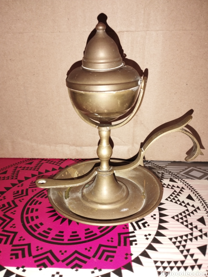 Vintage: Antigua lampara de aceite capuchina - Foto 1
