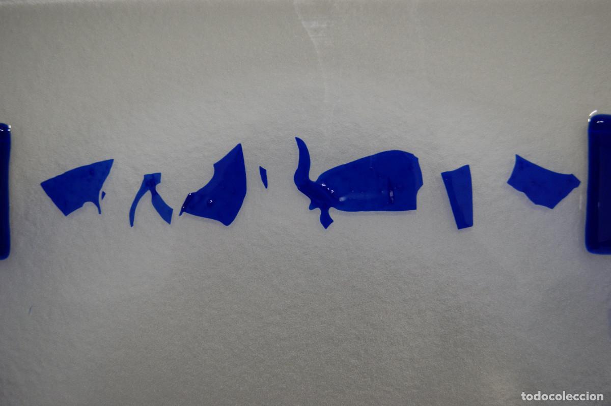 Vintage: aplique/plaf&oacute;n cromo, azul, blanco y cristal - Foto 10