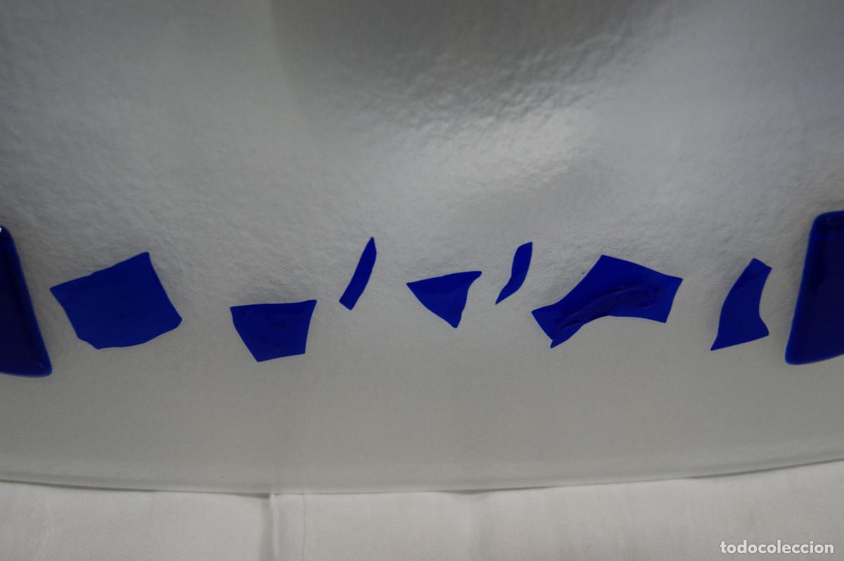 Vintage: aplique/plaf&oacute;n cromo, azul, blanco y cristal - Foto 11