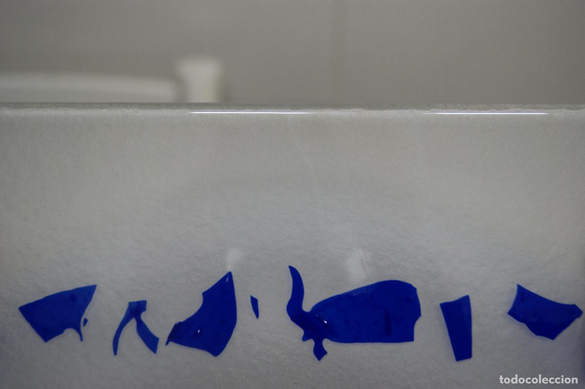 Vintage: aplique/plaf&oacute;n cromo, azul, blanco y cristal - Foto 15