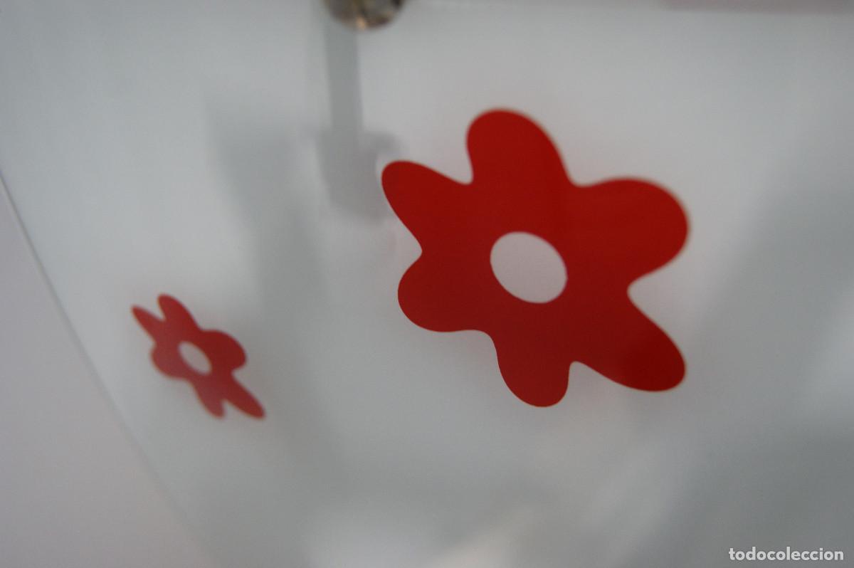 Vintage: L&aacute;mpara de techo, rojo, cromo, blanco y cristal - Foto 10
