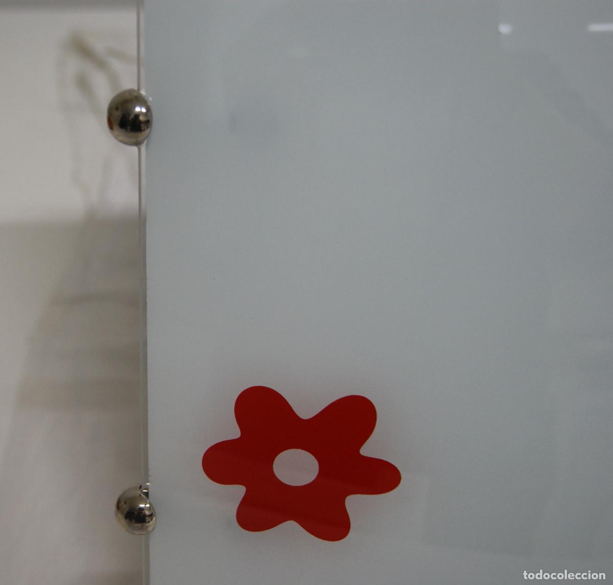 Vintage: aplique/plaf&oacute;n cromo, blanco, rojo y cristal - Foto 4