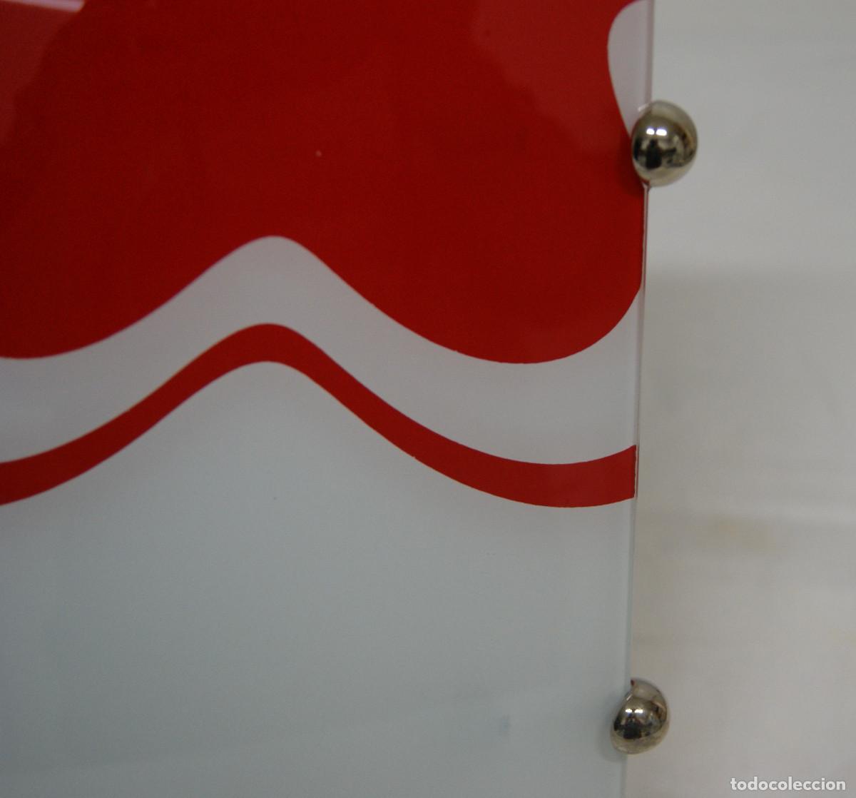 Vintage: aplique/plaf&oacute;n cromo, blanco, rojo y cristal - Foto 5