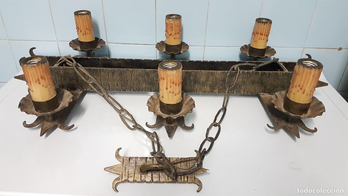 Vintage: LAMPARA HIERRO DE FORJA - Foto 5
