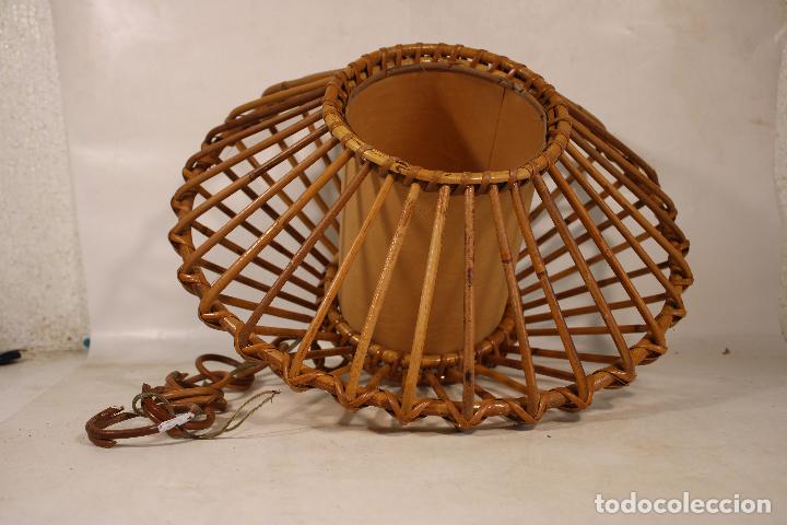 Vintage: lampara techo de mimbre rat&aacute;n - Foto 3
