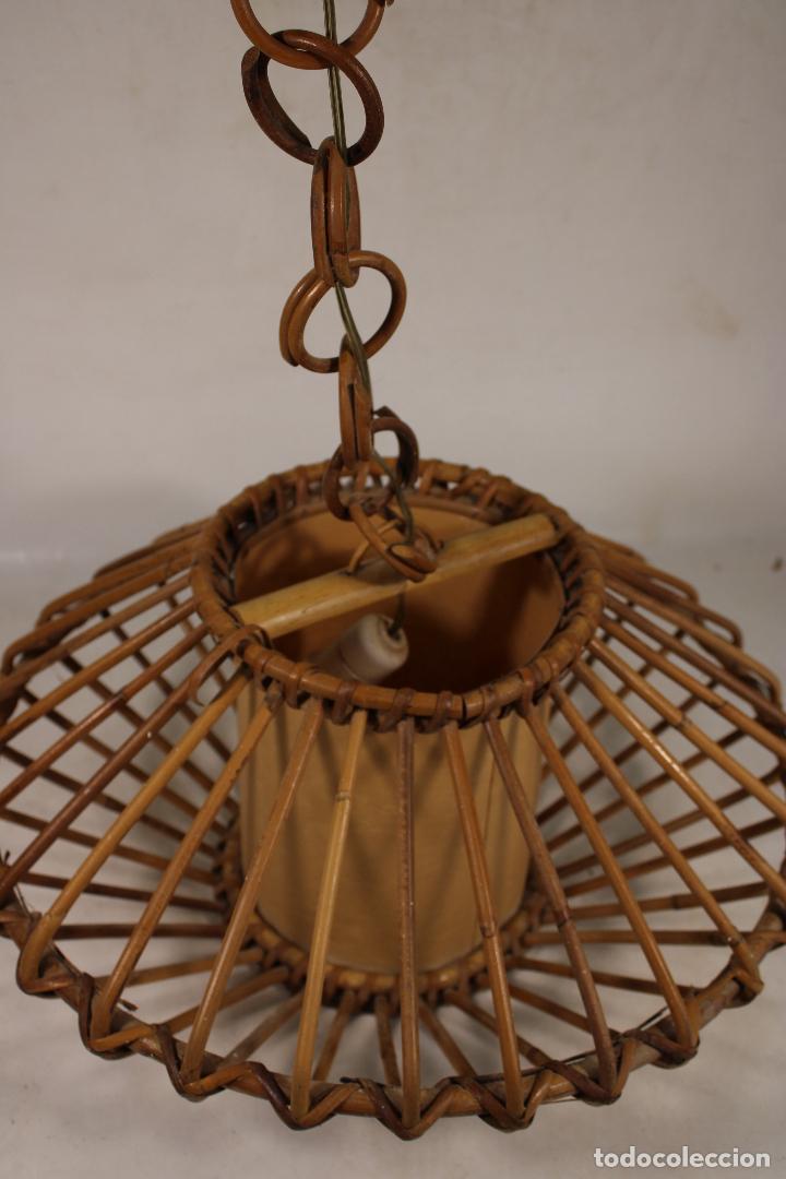 Vintage: lampara techo de mimbre rat&aacute;n - Foto 6