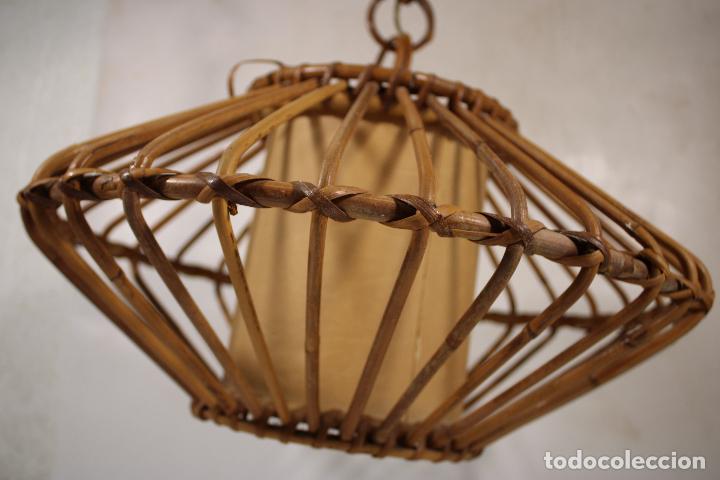 Vintage: lampara techo de mimbre rat&aacute;n - Foto 7