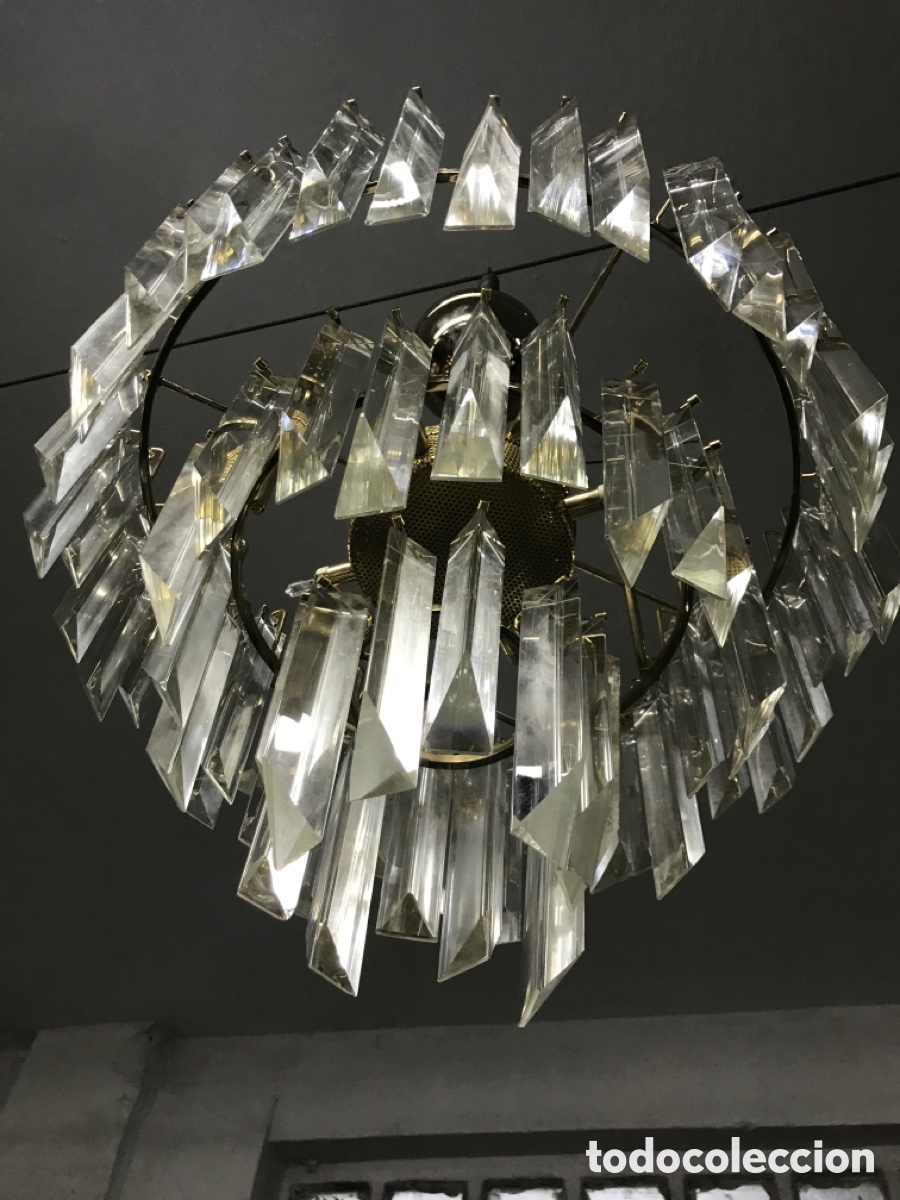 Vintage: L&aacute;mpara de cristal de murano - Foto 5