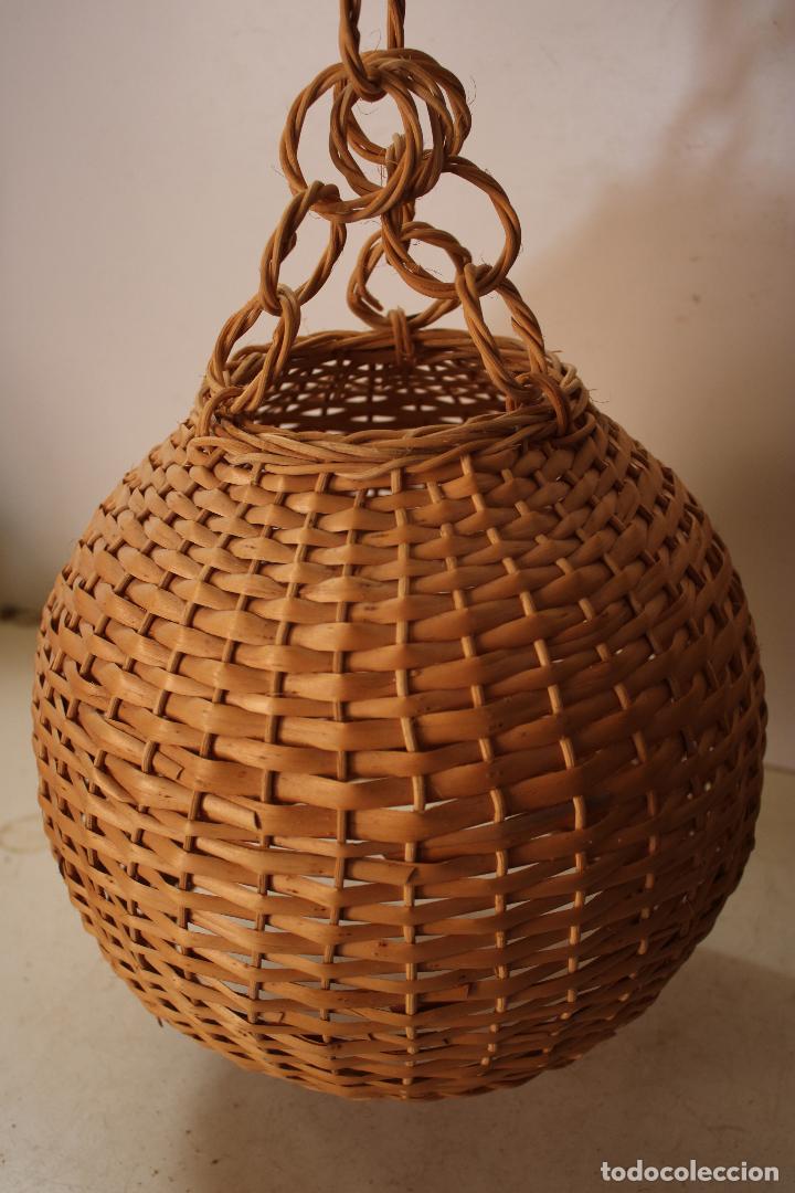 Vintage: lampara de techo de mimbre - Foto 4