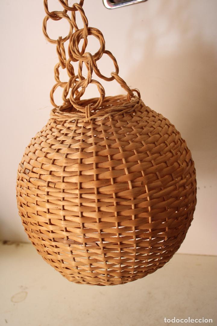 Vintage: lampara de techo de mimbre - Foto 6