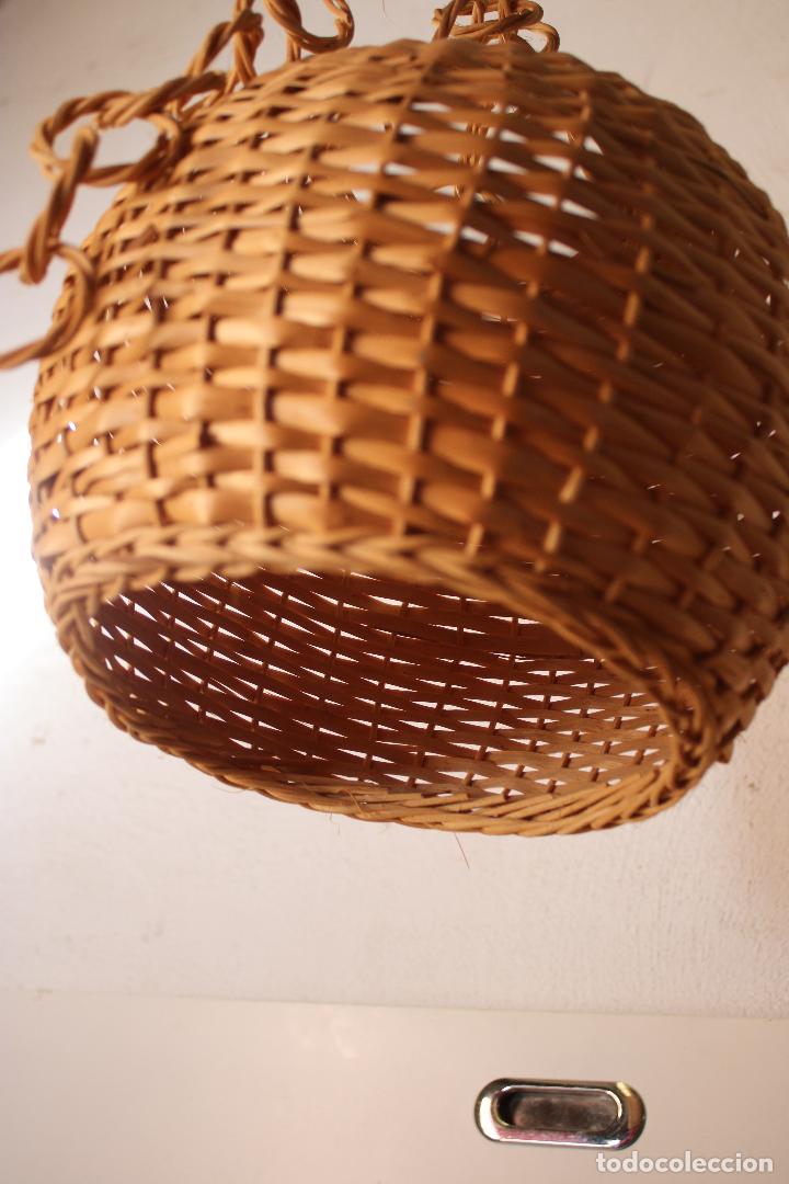 Vintage: lampara de techo de mimbre - Foto 1