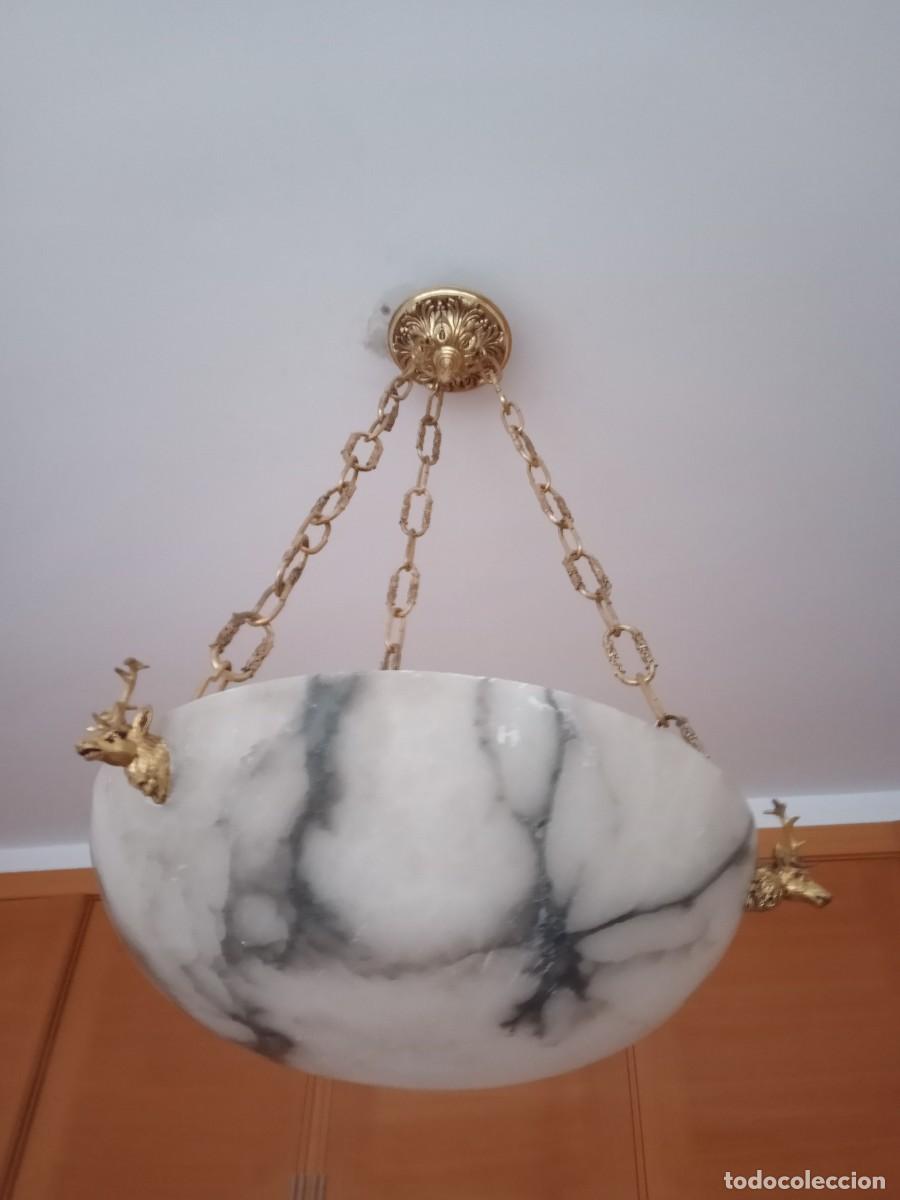 Vintage: L&Aacute;MPARA DE ALABASTRO - Foto 5