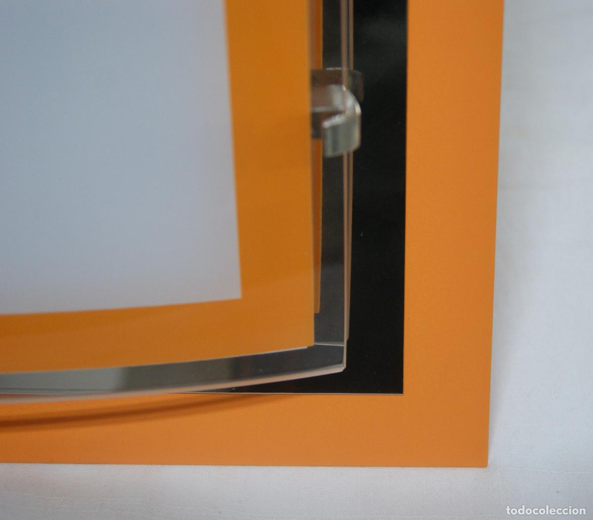 Vintage: aplique/plaf&oacute;n, naranja, cromo, blanco y cristal - Foto 7