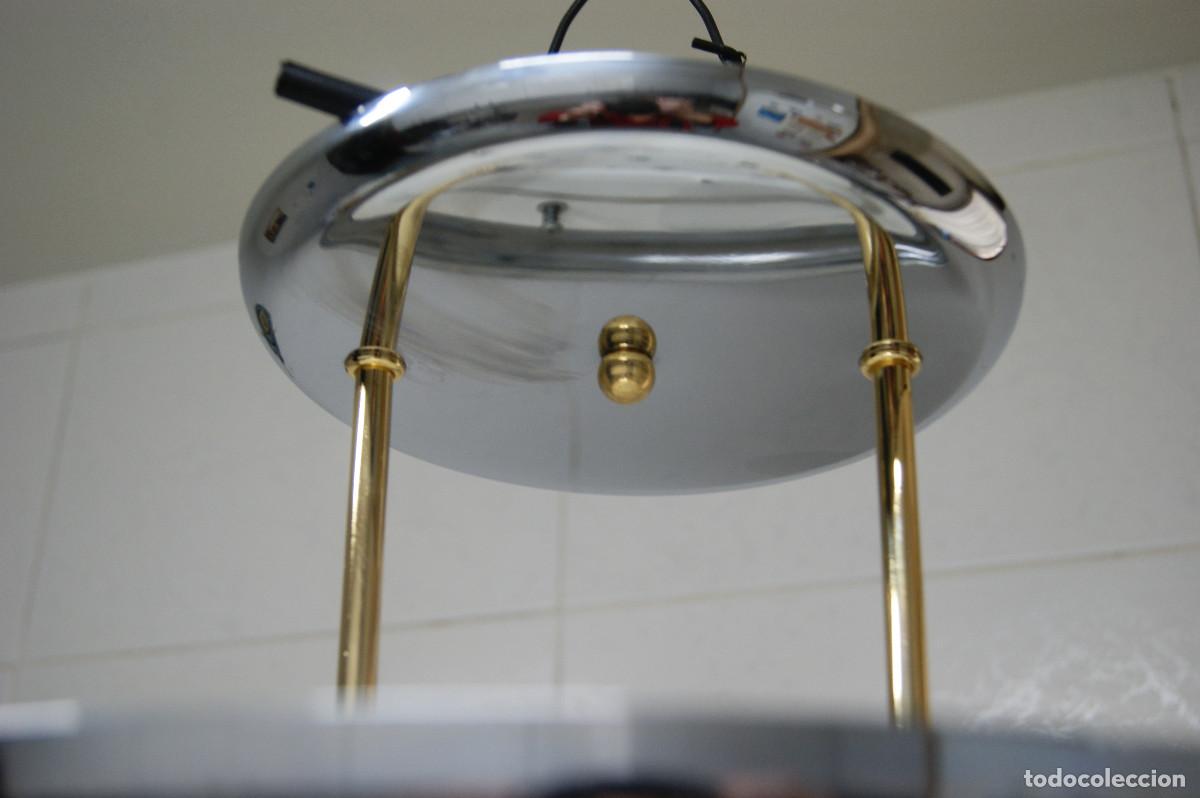 Vintage: L&aacute;mpara de techo, cromo, dorado y cristal - Foto 15