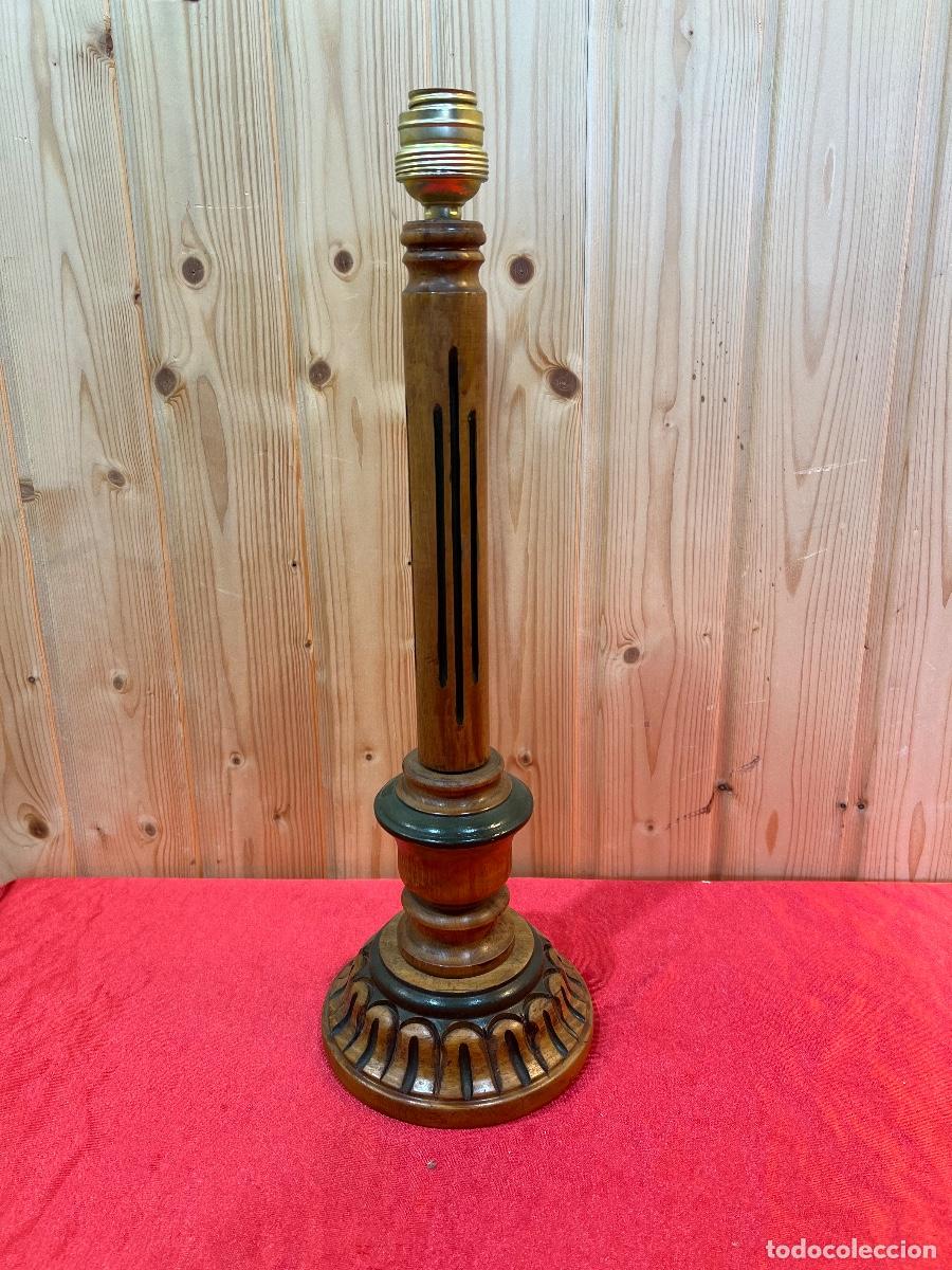 Vintage: LAMPARA SOBREMESA MADERA - Foto 1