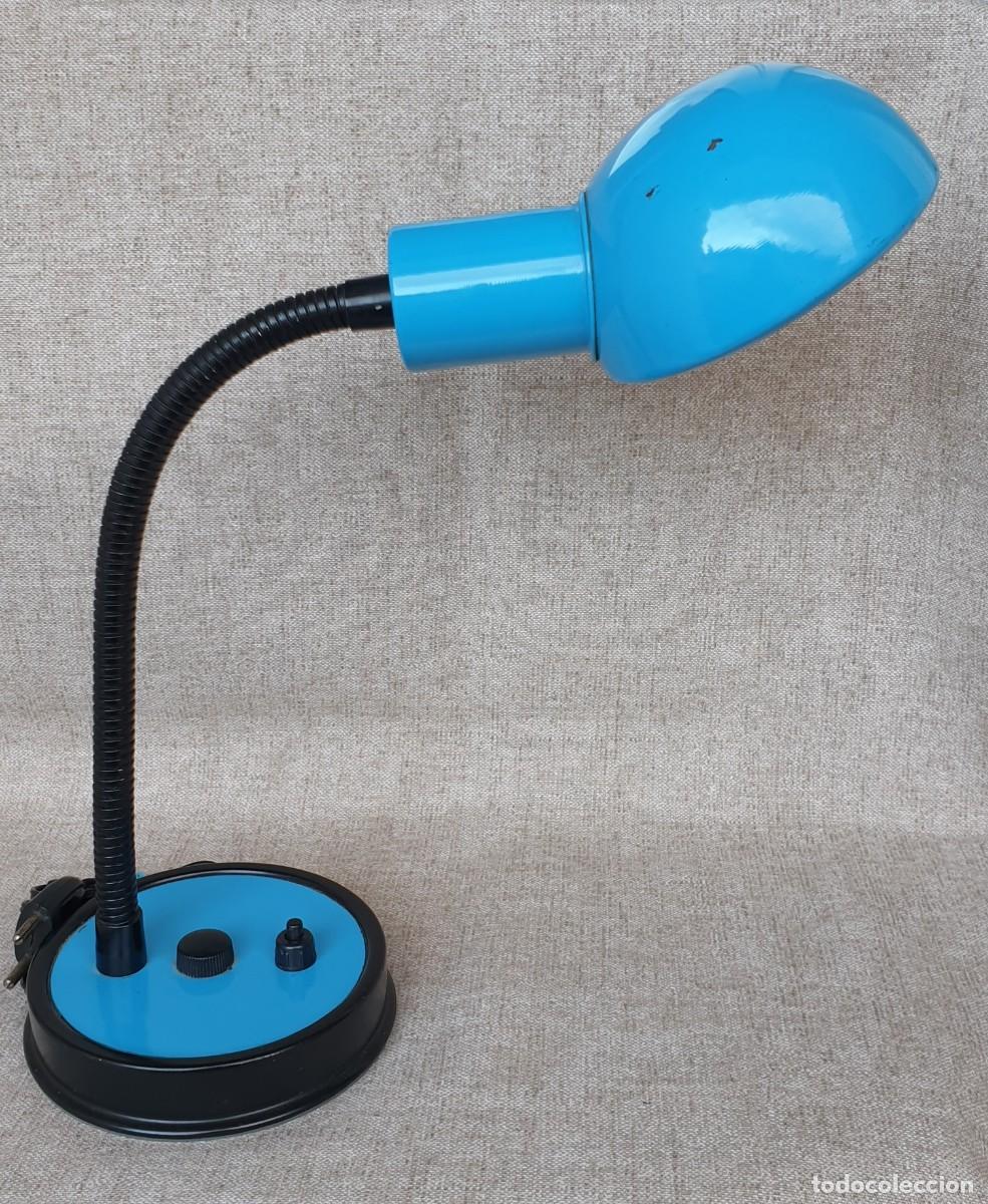 Vintage: L&Aacute;MPARA FLEXO DE MESA AZUL TURQUESA - Foto 1