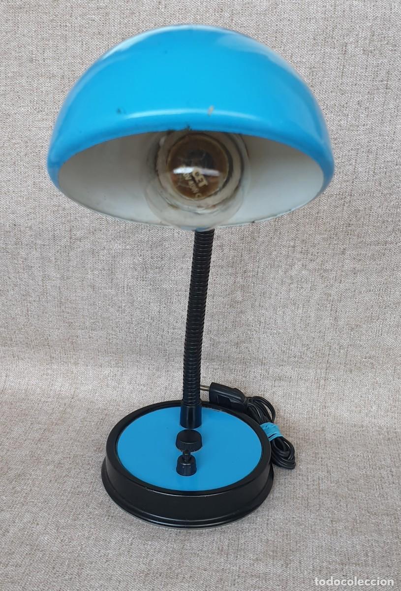 Vintage: L&Aacute;MPARA FLEXO DE MESA AZUL TURQUESA - Foto 2