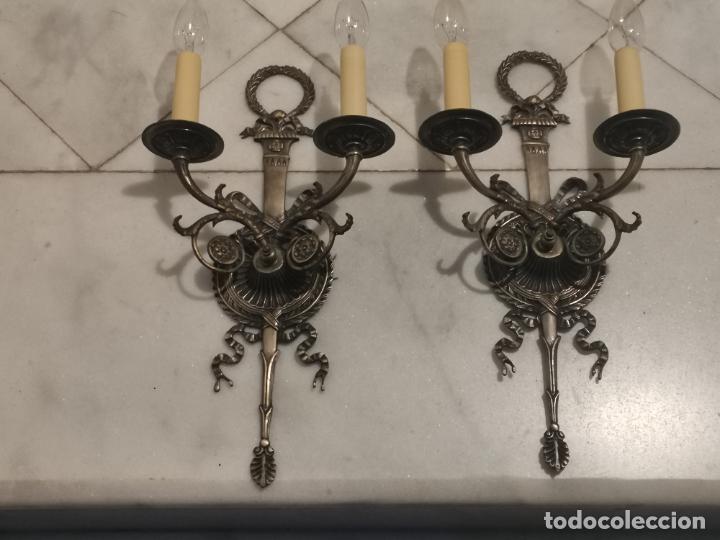 Vintage: PAREJA DE APLIQUES PARA PARED - Foto 4
