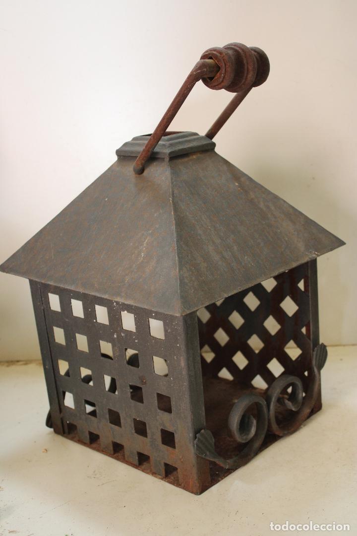 Vintage: farol en hierro de forja - Foto 1