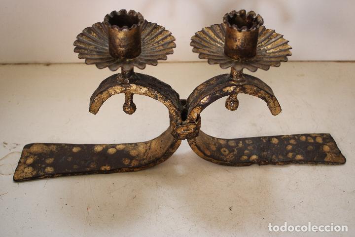 Vintage: candelabro de forja dorada - Foto 1