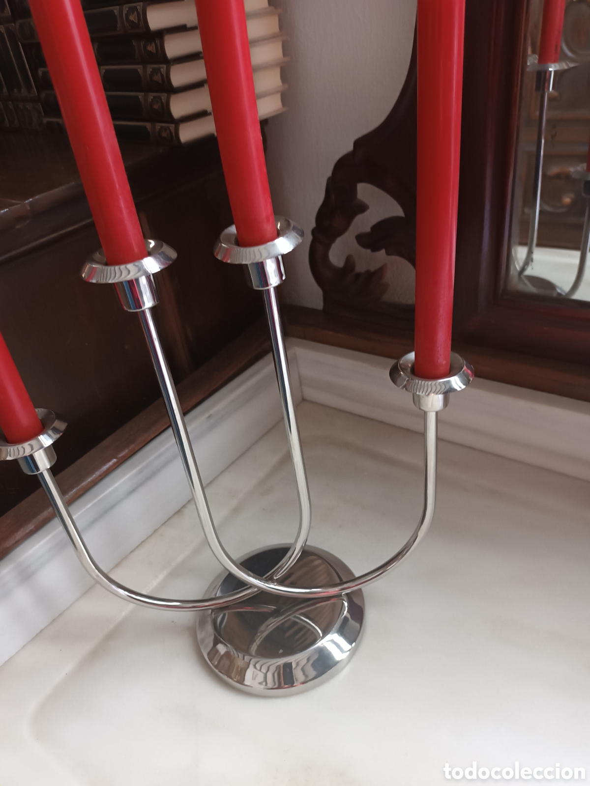 Vintage: Candelabro cromado de cuatro brazos - Foto 2
