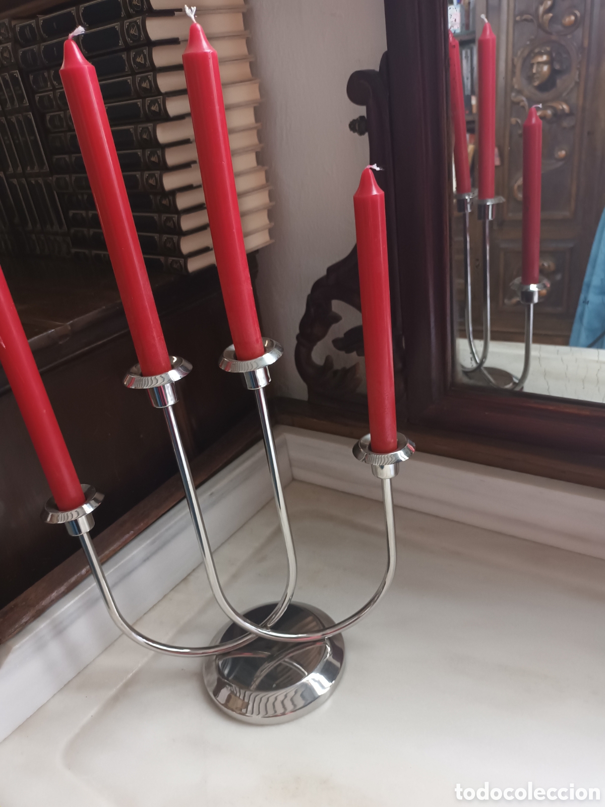 Vintage: Candelabro cromado de cuatro brazos - Foto 3