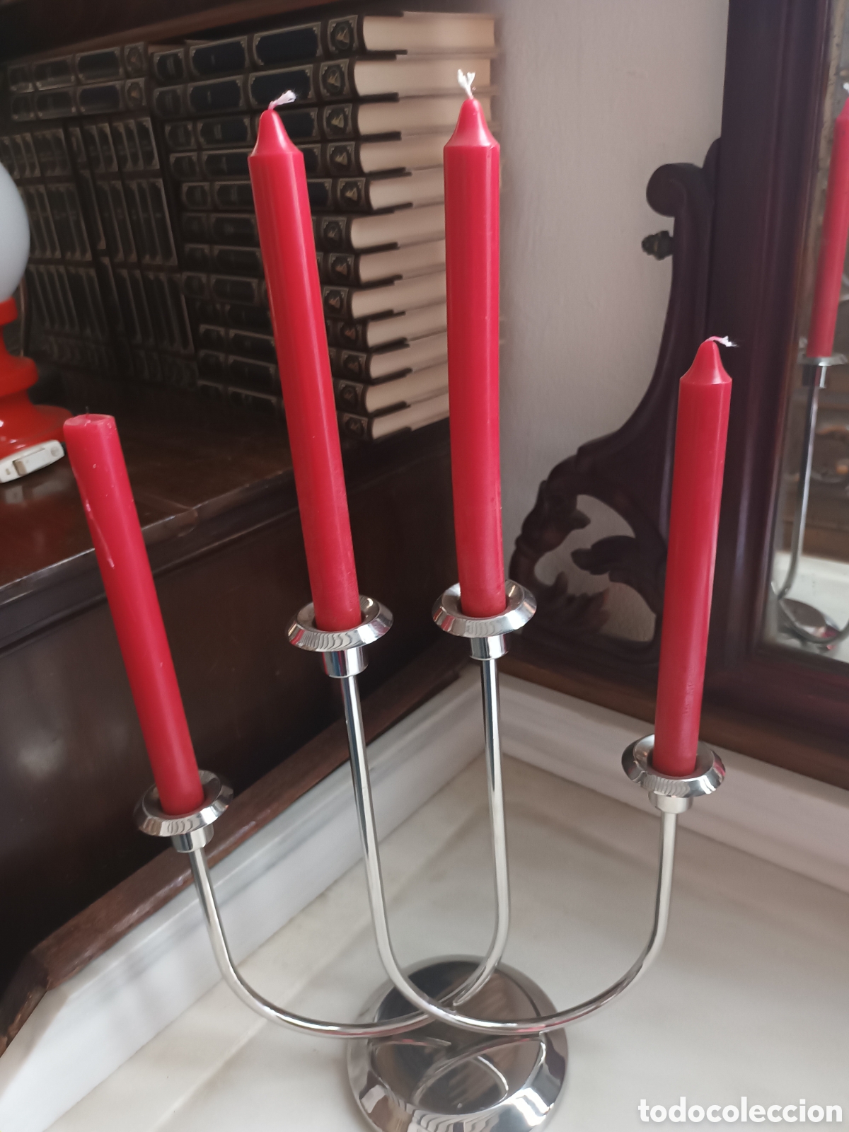 Vintage: Candelabro cromado de cuatro brazos - Foto 1