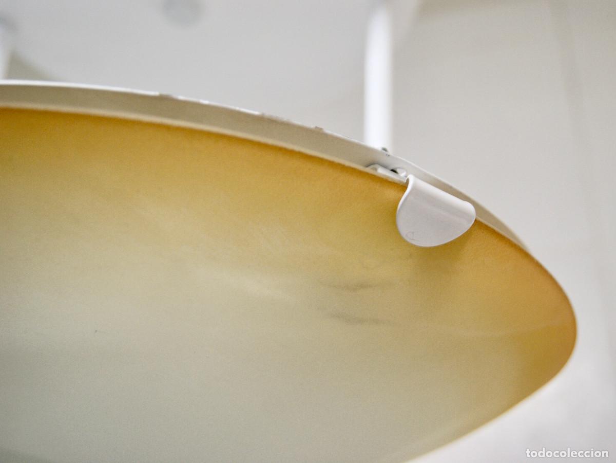 Vintage: L&aacute;mpara de techo, blanco y cristal marr&oacute;n - Foto 6